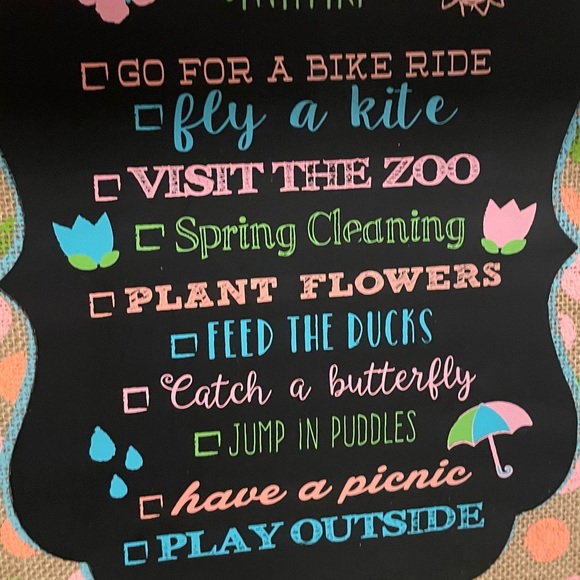 Polkadot Print Spring To Do Chalk Board Check List Sign - Picture 3 of 10